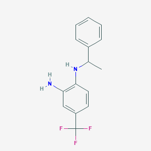 molecular formula C15H15F3N2 B2911777 N1-(1-Phenylethyl)-4-(trifluoromethyl)benzene-1,2-diamine CAS No. 634176-88-8