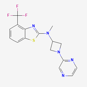 molecular formula C16H14F3N5S B2911785 N-methyl-N-[1-(pyrazin-2-yl)azetidin-3-yl]-4-(trifluoromethyl)-1,3-benzothiazol-2-amine CAS No. 2415602-99-0