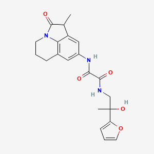 molecular formula C21H23N3O5 B2911799 N'-[2-(furan-2-yl)-2-hydroxypropyl]-N-{3-methyl-2-oxo-1-azatricyclo[6.3.1.0^{4,12}]dodeca-4,6,8(12)-trien-6-yl}ethanediamide CAS No. 1421532-23-1