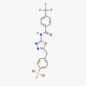 N-(5-(4-(methylsulfonyl)benzyl)-1,3,4-oxadiazol-2-yl)-4-(trifluoromethyl)benzamide