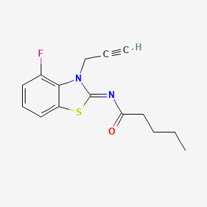 (Z)-N-(4-fluoro-3-(prop-2-yn-1-yl)benzo[d]thiazol-2(3H)-ylidene)pentanamide