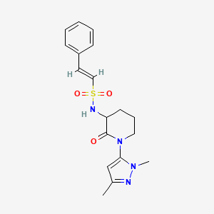 (E)-N-[1-(2,5-Dimethylpyrazol-3-yl)-2-oxopiperidin-3-yl]-2-phenylethenesulfonamide