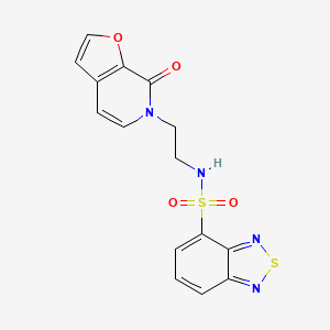 molecular formula C15H12N4O4S2 B2911819 N-(2-(7-oxofuro[2,3-c]pyridin-6(7H)-yl)ethyl)benzo[c][1,2,5]thiadiazole-4-sulfonamide CAS No. 2034273-86-2