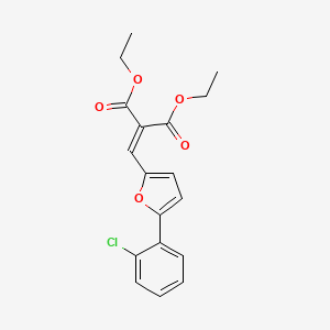 molecular formula C18H17ClO5 B2911866 Diethyl 2-((5-(2-chlorophenyl)furan-2-yl)methylene)malonate CAS No. 304896-37-5