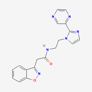 2-(1,2-benzoxazol-3-yl)-N-{2-[2-(pyrazin-2-yl)-1H-imidazol-1-yl]ethyl}acetamide