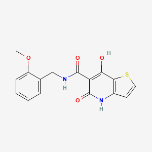 molecular formula C16H14N2O4S B2911931 7-hydroxy-N-[(2-methoxyphenyl)methyl]-5-oxo-4H,5H-thieno[3,2-b]pyridine-6-carboxamide CAS No. 1251556-27-0