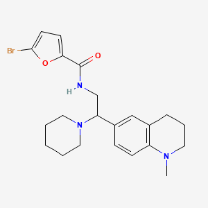 molecular formula C22H28BrN3O2 B2911935 5-bromo-N-[2-(1-methyl-1,2,3,4-tetrahydroquinolin-6-yl)-2-(piperidin-1-yl)ethyl]furan-2-carboxamide CAS No. 922039-89-2