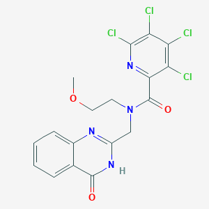 3,4,5,6-tetrachloro-N-(2-methoxyethyl)-N-[(4-oxo-3,4-dihydroquinazolin-2-yl)methyl]pyridine-2-carboxamide