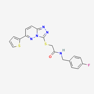 N-[(4-fluorophenyl)methyl]-2-[(6-thiophen-2-yl-[1,2,4]triazolo[4,3-b]pyridazin-3-yl)sulfanyl]acetamide
