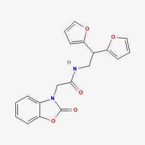 N-(2,2-di(furan-2-yl)ethyl)-2-(2-oxobenzo[d]oxazol-3(2H)-yl)acetamide