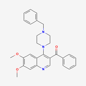 [4-(4-Benzylpiperazin-1-yl)-6,7-dimethoxyquinolin-3-yl](phenyl)methanone