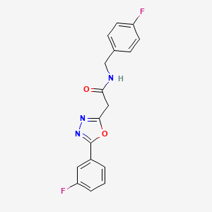molecular formula C17H13F2N3O2 B2911978 N-(4-fluorobenzyl)-2-(5-(3-fluorophenyl)-1,3,4-oxadiazol-2-yl)acetamide CAS No. 1286706-99-7