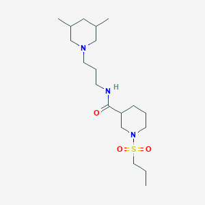 molecular formula C19H37N3O3S B2911983 N-(3-(3,5-dimethylpiperidin-1-yl)propyl)-1-(propylsulfonyl)piperidine-3-carboxamide CAS No. 1022717-41-4