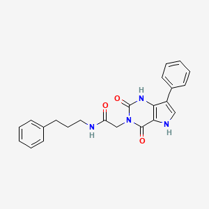 molecular formula C23H22N4O3 B2912009 2-(2,4-dioxo-7-phenyl-1H-pyrrolo[3,2-d]pyrimidin-3(2H,4H,5H)-yl)-N-(3-phenylpropyl)acetamide CAS No. 1115336-53-2