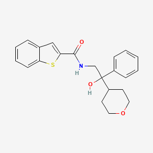molecular formula C22H23NO3S B2912015 N-[2-hydroxy-2-(oxan-4-yl)-2-phenylethyl]-1-benzothiophene-2-carboxamide CAS No. 2034402-96-3