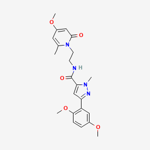3-(2,5-dimethoxyphenyl)-N-(2-(4-methoxy-6-methyl-2-oxopyridin-1(2H)-yl)ethyl)-1-methyl-1H-pyrazole-5-carboxamide