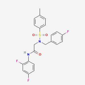 molecular formula C22H19F3N2O3S B2912040 N-(2,4-DIFLUOROPHENYL)-2-{N-[(4-FLUOROPHENYL)METHYL]4-METHYLBENZENESULFONAMIDO}ACETAMIDE CAS No. 1260831-05-7