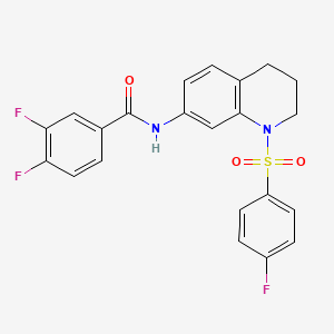 3,4-difluoro-N-(1-((4-fluorophenyl)sulfonyl)-1,2,3,4-tetrahydroquinolin-7-yl)benzamide