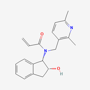 molecular formula C20H22N2O2 B2912049 N-[(2,6-Dimethylpyridin-3-yl)methyl]-N-[(1S,2R)-2-hydroxy-2,3-dihydro-1H-inden-1-yl]prop-2-enamide CAS No. 2411180-71-5