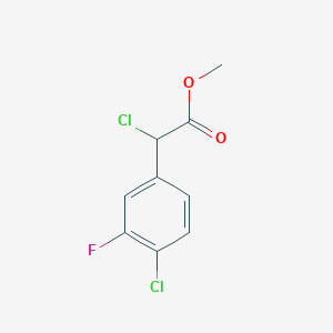 molecular formula C9H7Cl2FO2 B2912057 Methyl 2-chloro-2-(4-chloro-3-fluorophenyl)acetate CAS No. 1248683-70-6