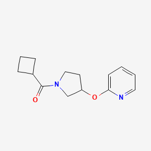 molecular formula C14H18N2O2 B2912061 2-[(1-cyclobutanecarbonylpyrrolidin-3-yl)oxy]pyridine CAS No. 1904220-33-2
