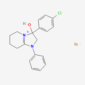 3-(4-Chlorophenyl)-3-hydroxy-1-phenyl-2,3,5,6,7,8-hexahydroimidazo[1,2-a]pyridin-1-ium bromide