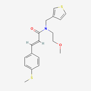 (E)-N-(2-methoxyethyl)-3-(4-(methylthio)phenyl)-N-(thiophen-3-ylmethyl)acrylamide