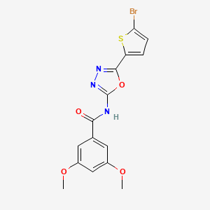 molecular formula C15H12BrN3O4S B2912071 N-[5-(5-bromothiophen-2-yl)-1,3,4-oxadiazol-2-yl]-3,5-dimethoxybenzamide CAS No. 1021131-63-4