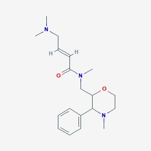(E)-4-(Dimethylamino)-N-methyl-N-[(4-methyl-3-phenylmorpholin-2-yl)methyl]but-2-enamide