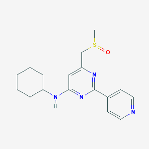 molecular formula C17H22N4OS B2912093 N-cyclohexyl-6-(methanesulfinylmethyl)-2-(pyridin-4-yl)pyrimidin-4-amine CAS No. 339278-97-6