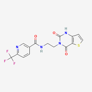 molecular formula C15H11F3N4O3S B2912101 N-(2-(2,4-dioxo-1,2-dihydrothieno[3,2-d]pyrimidin-3(4H)-yl)ethyl)-6-(trifluoromethyl)nicotinamide CAS No. 2034279-61-1