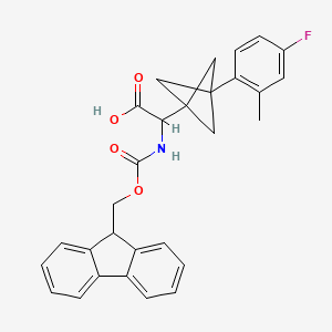 2-(9H-Fluoren-9-ylmethoxycarbonylamino)-2-[3-(4-fluoro-2-methylphenyl)-1-bicyclo[1.1.1]pentanyl]acetic acid