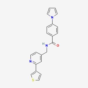 4-(1H-pyrrol-1-yl)-N-((2-(thiophen-3-yl)pyridin-4-yl)methyl)benzamide
