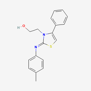 molecular formula C18H18N2OS B2912128 (Z)-2-(4-phenyl-2-(p-tolylimino)thiazol-3(2H)-yl)ethanol CAS No. 905784-36-3