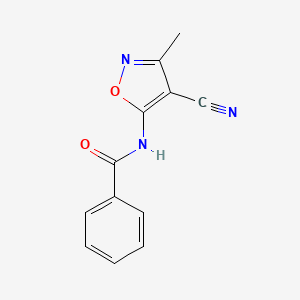 molecular formula C12H9N3O2 B2912136 N-(4-cyano-3-methyl-1,2-oxazol-5-yl)benzamide CAS No. 478033-13-5