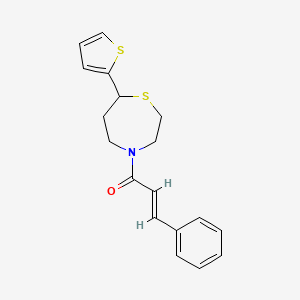 (E)-3-phenyl-1-(7-(thiophen-2-yl)-1,4-thiazepan-4-yl)prop-2-en-1-one