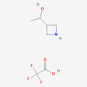molecular formula C7H12F3NO3 B2912146 1-(Azetidin-3-yl)ethan-1-ol, trifluoroacetic acid CAS No. 1955557-74-0
