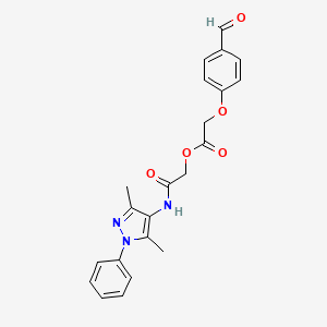 [2-[(3,5-Dimethyl-1-phenylpyrazol-4-yl)amino]-2-oxoethyl] 2-(4-formylphenoxy)acetate