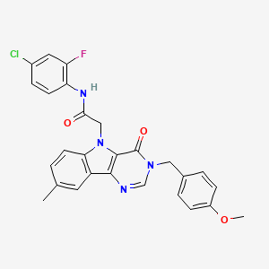 N-(4-chloro-2-fluorophenyl)-2-(3-(4-methoxybenzyl)-8-methyl-4-oxo-3H-pyrimido[5,4-b]indol-5(4H)-yl)acetamide