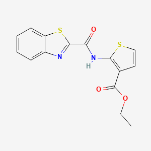molecular formula C15H12N2O3S2 B2912196 ethyl 2-(1,3-benzothiazole-2-amido)thiophene-3-carboxylate CAS No. 888413-01-2