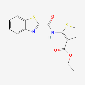 molecular formula C15H12N2O3S2 B2912196 Ethyl 2-(benzo[d]thiazole-2-carboxamido)thiophene-3-carboxylate CAS No. 888413-01-2