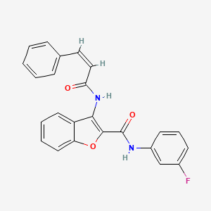 (Z)-N-(3-fluorophenyl)-3-(3-phenylacrylamido)benzofuran-2-carboxamide