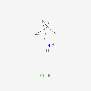 molecular formula C7H14ClN B2912203 (3-Methyl-1-bicyclo[1.1.1]pentanyl)methanamine;hydrochloride CAS No. 2375268-92-9