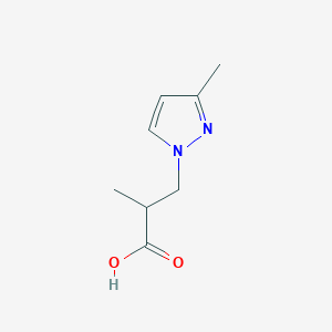 molecular formula C8H12N2O2 B2912207 2-Methyl-3-(3-methyl-pyrazol-1-yl)-propionic acid CAS No. 371212-60-1
