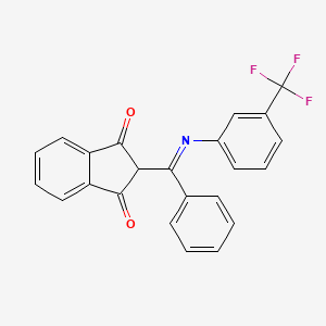 molecular formula C23H14F3NO2 B2912211 2-[C-phenyl-N-[3-(trifluoromethyl)phenyl]carbonimidoyl]indene-1,3-dione CAS No. 1024707-44-5