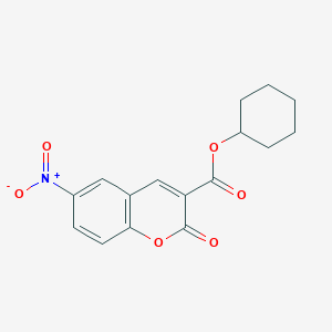 molecular formula C16H15NO6 B2912235 cyclohexyl 6-nitro-2-oxo-2H-chromene-3-carboxylate CAS No. 873577-78-7