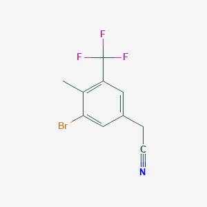 molecular formula C10H7BrF3N B2912259 3-Bromo-4-methyl-5-(trifluoromethyl)phenylacetonitrile CAS No. 2384884-96-0