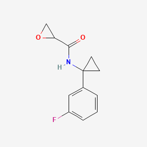 molecular formula C12H12FNO2 B2912263 N-[1-(3-Fluorophenyl)cyclopropyl]oxirane-2-carboxamide CAS No. 2411299-12-0