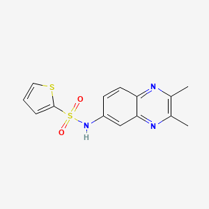 molecular formula C14H13N3O2S2 B2912275 N-(2,3-dimethylquinoxalin-6-yl)thiophene-2-sulfonamide CAS No. 672950-10-6