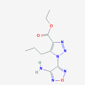 molecular formula C10H14N6O3 B2912278 ethyl 1-(4-amino-1,2,5-oxadiazol-3-yl)-5-propyl-1H-1,2,3-triazole-4-carboxylate CAS No. 311321-82-1